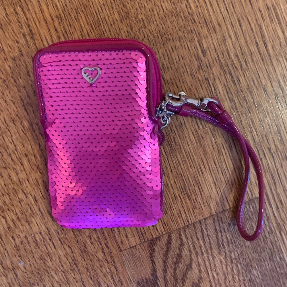 Coach Pink Sequin Wristlet